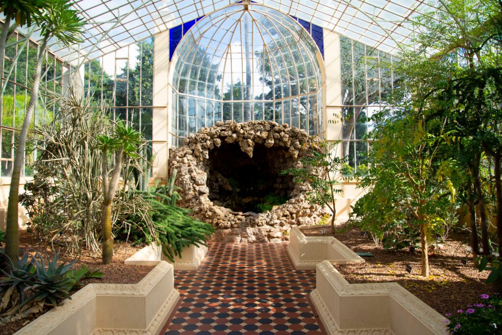 The Palm House is an exquisite, painstakingly restored Victorian glasshouse imported from Bremen, Germany in 1875. Located in Adelaide Botanic Gardens.