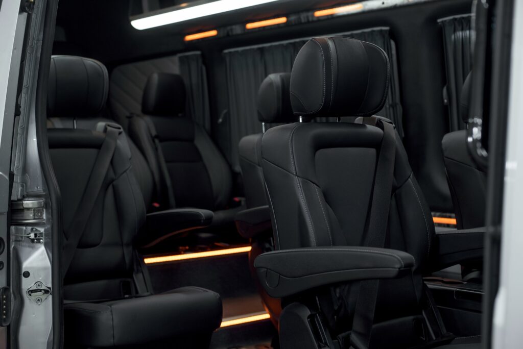 Interiors of mini bus for hire
